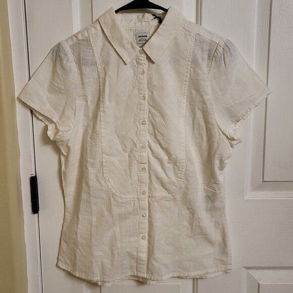 Prana Katya short sleeve top white collared size Small NWT - Picture 3 of 12
